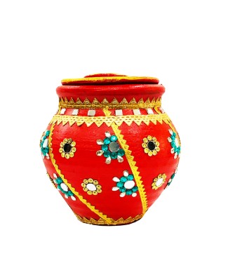 Clay Pooja Lota Small Deco